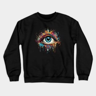 Third Eye Mandala Abstract Chakra Meditation Crystals Painting Crewneck Sweatshirt